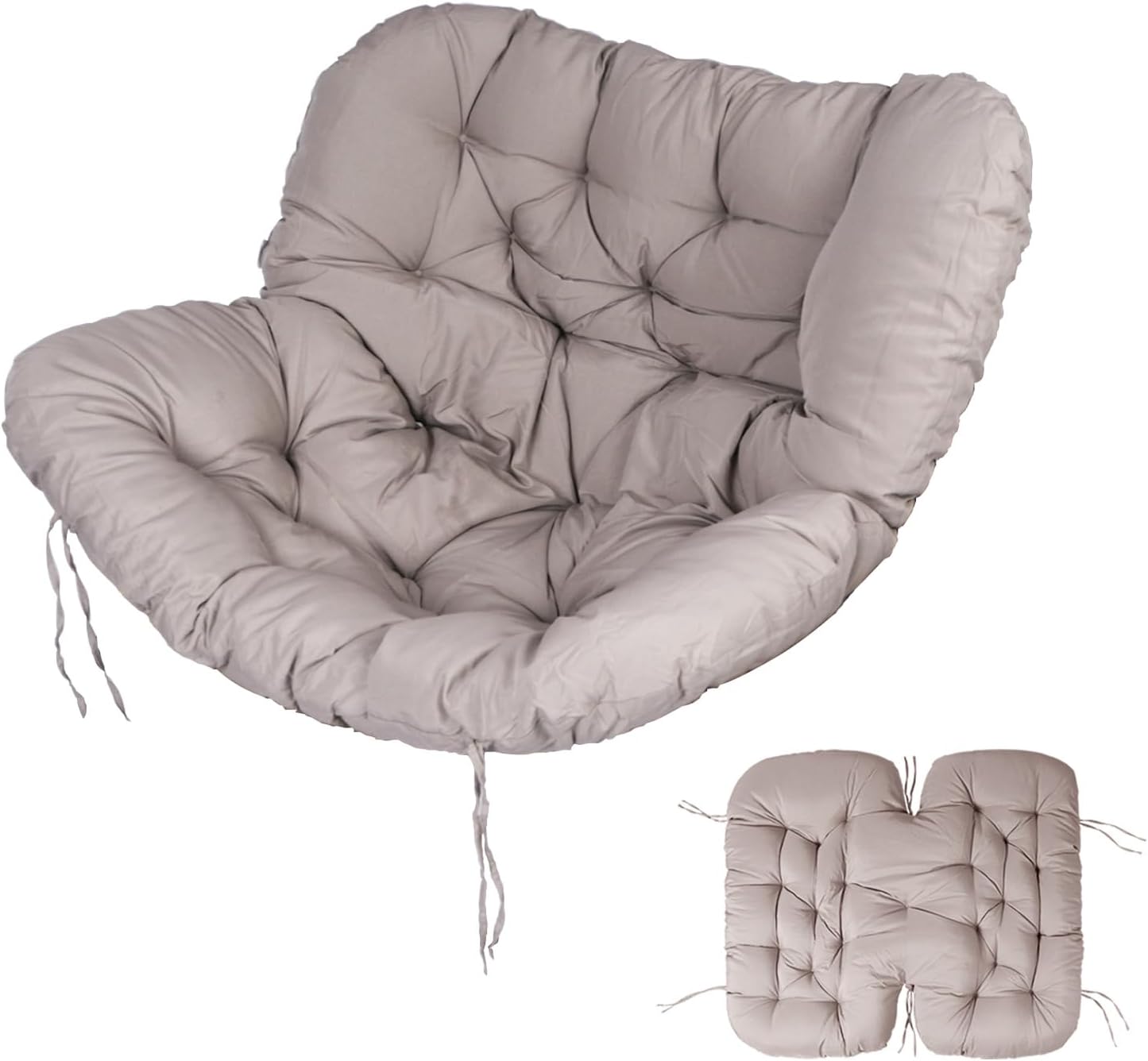 Outdoor Papasan Chair Cushion, 6.3in Rocking Chairs Cushion, Waterproof Patio Egg Chair Cushions for Indoor Outdoor Garden, Porch, Balcony (Light Gray)