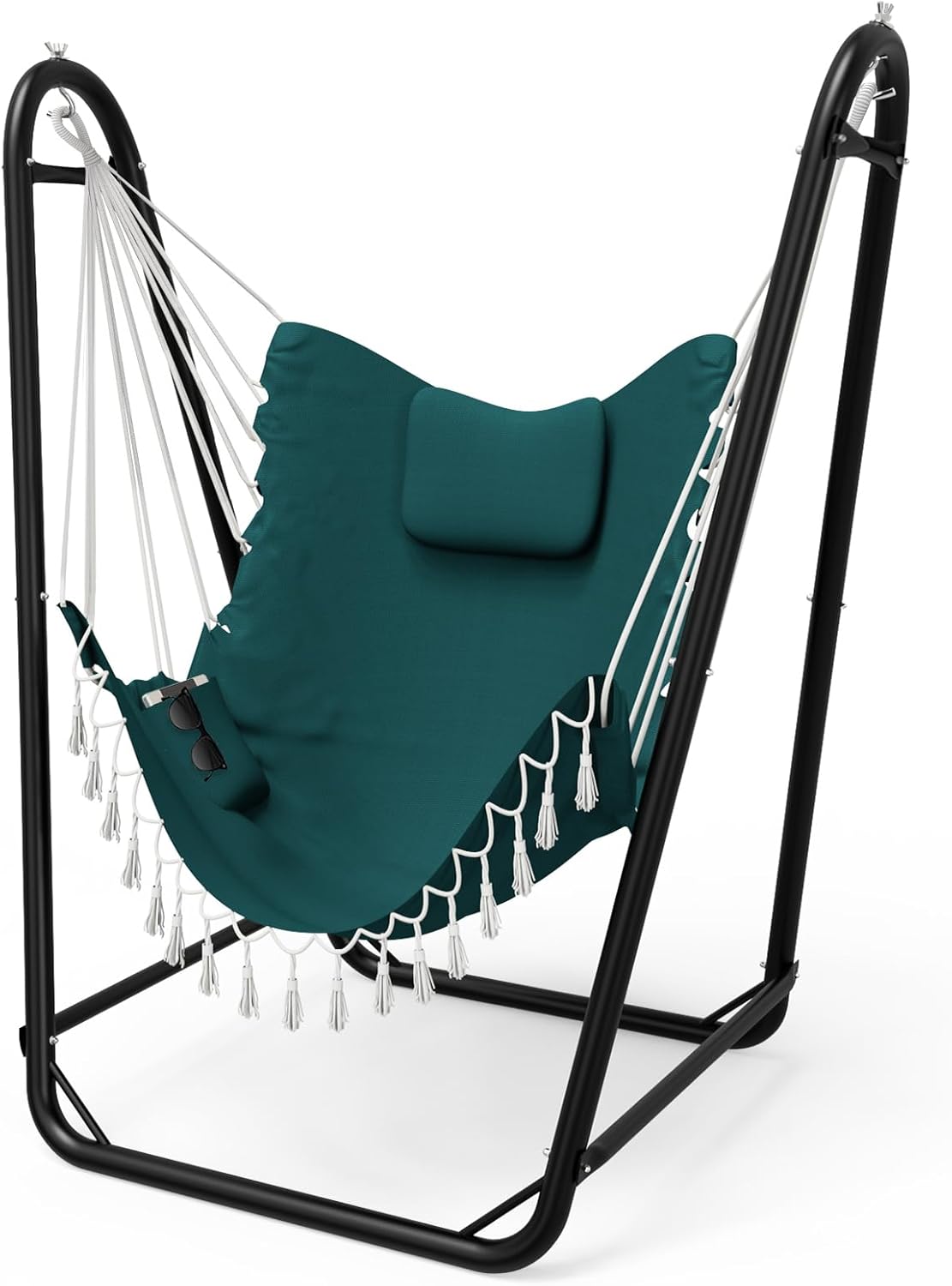Hammock Chair with Stand,Heavy-Duty Hanging Chair with Stand, for Indoor Outdoor,Sturdy Swing Chair Stand Max Load 350 pounds(Hammock Chair Included)