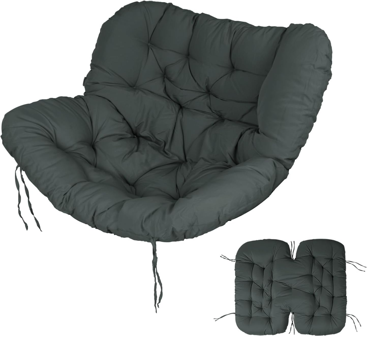 Outdoor Papasan Chair Cushion, 6.3in Rocking Chairs Cushion, Waterproof Patio Egg Chair Cushions for Indoor Outdoor Garden, Porch, Balcony (Light Gray)