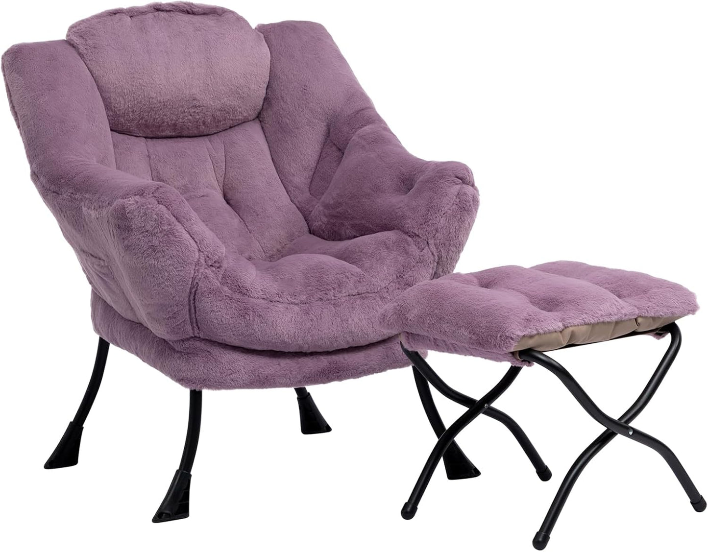 HollyHOME Lazy Chair with Armrest and Side Pocket, Comfy Accent Lounge Chair,Leisure Sofa Armchair for Living Room, Bedroom, Dorm, or Small Spaces, Oversized Reading Sofa Chair,Dark Grey