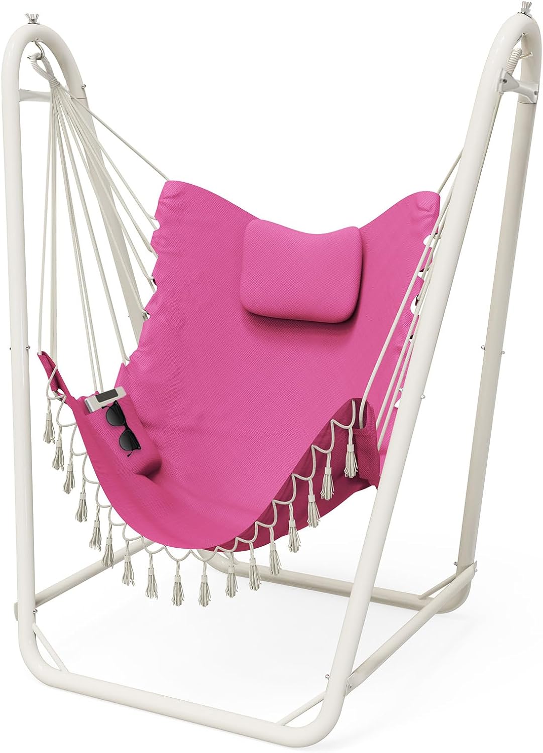 Hammock Chair with Stand,Heavy-Duty Hanging Chair with Stand, for Indoor Outdoor,Sturdy Swing Chair Stand Max Load 350 pounds(Hammock Chair Included)