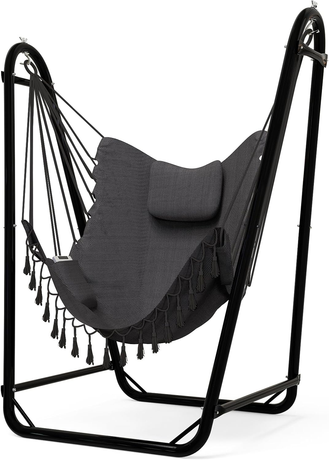 Hammock Chair with Stand,Heavy-Duty Hanging Chair with Stand, for Indoor Outdoor,Sturdy Swing Chair Stand Max Load 350 pounds(Hammock Chair Included)